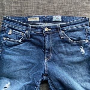 AG Adriano Goldschmidt Super Skinny Destroyed Ankle Jeans